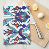 Turks Iznik Anatolia Bloemenmozaïek Patroon Theedoek (Quarter Fold)