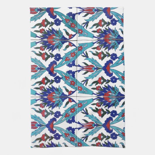 Turks Iznik Floral Pattern Theedoek (Verticaal)
