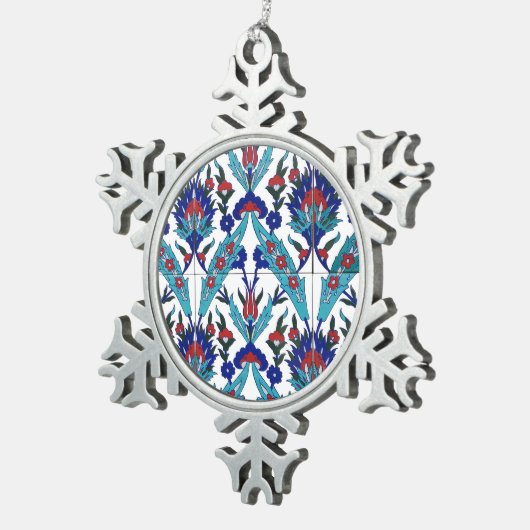 Turks Iznik Floral Pattern Tin Sneeuwvlok Ornament (Rechts)