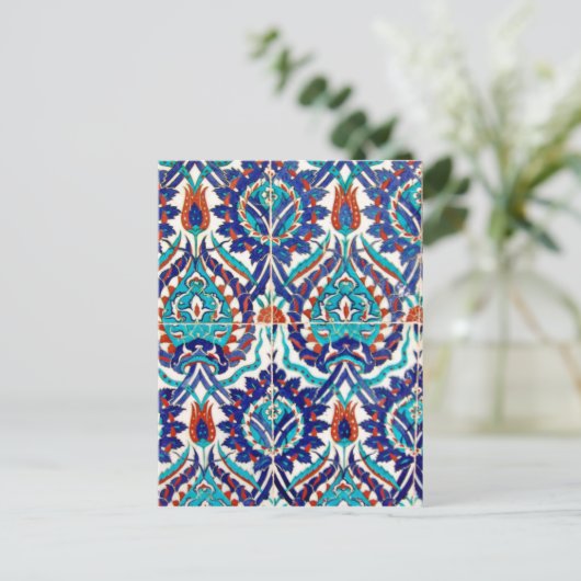 Turks Iznik Ottoman Floral Design Pattern Briefkaart (Staand voorkant)
