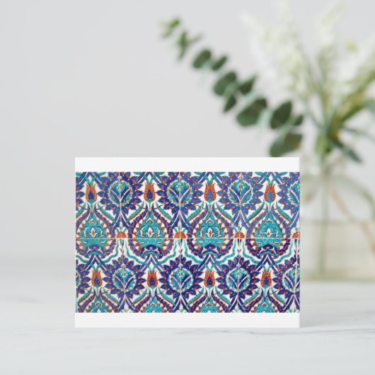 Turks Iznik Ottoman Floral Design Pattern Briefkaart (Staand voorkant)