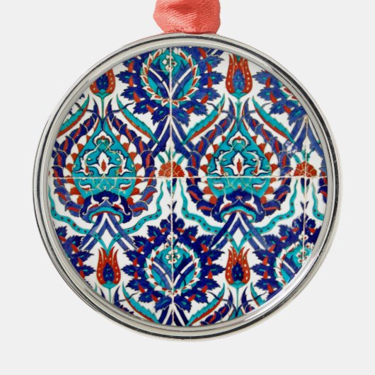 Turks Iznik Ottoman Floral Design Pattern Metalen Ornament (Voorkant)