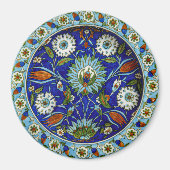 Turks Iznik Symmetrical Flower Motif Pattern Magneet (Voorkant)