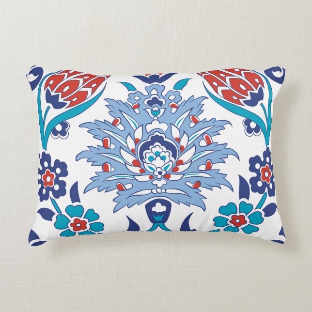 Turks Iznik tegels:  patroon. Accent Kussen (Voorkant)