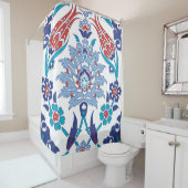 Turks Iznik tegels:  patroon. Douchegordijn (In situ)