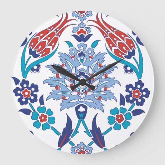 Turks Iznik tegels:  patroon. Grote Klok (Voorkant)