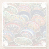 Turks keramisch aardewerk glazen onderzetter (Achterkant)