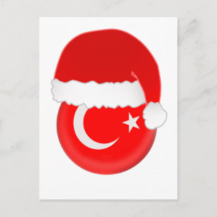 Turks Kerstman, vlag en pet Feestdagenkaart