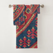 Turks Kilim Carpet Rug Antiek Red Blue Bad Handdoek (Insitu)