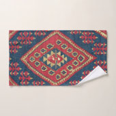 Turks Kilim Carpet Rug Antiek Red Blue Bad Handdoek (Handdoek)