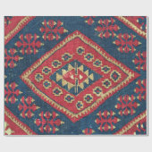 Turks Kilim Carpet Rug Antiek Red Blue Cadeaupapier (Vlak)