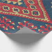 Turks Kilim Carpet Rug Antiek Red Blue Cadeaupapier (Hoek)