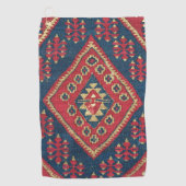 Turks Kilim Carpet Rug Antiek Red Blue Golfhanddoek (Voorkant)