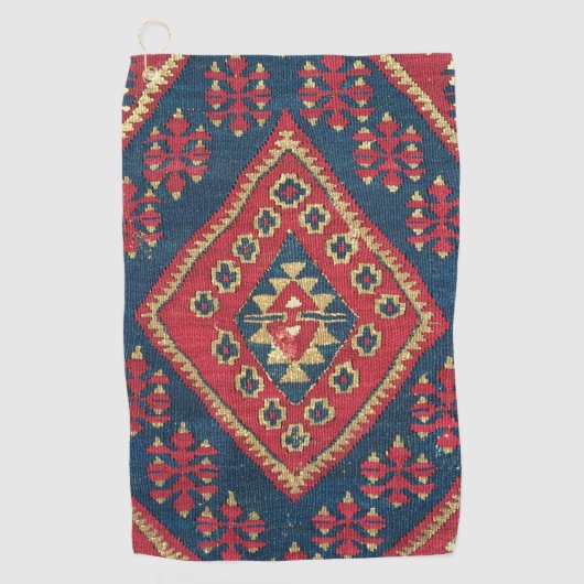 Turks Kilim Carpet Rug Antiek Red Blue Golfhanddoek (Voorkant)