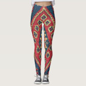 Turks Kilim Carpet Rug Antiek Red Blue Leggings (Voorkant)