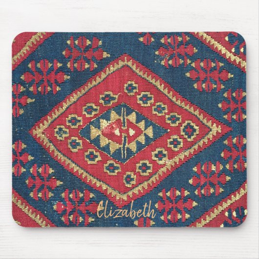 Turks Kilim Carpet Rug Antiek Red Blue Muismat (Voorkant)