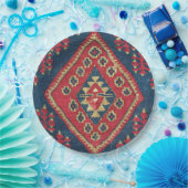 Turks Kilim Carpet Rug Antiek Red Blue Papieren Bordje (Feest)