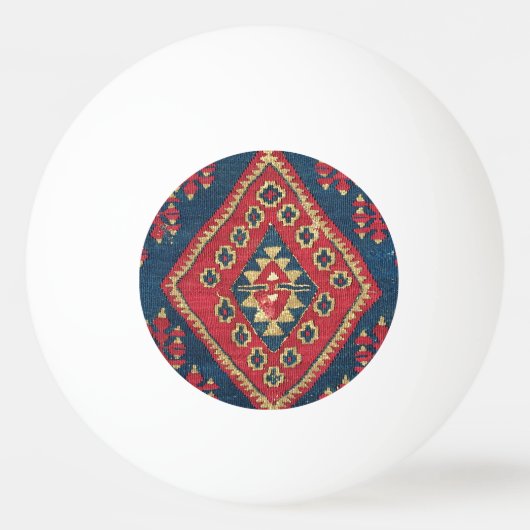 Turks Kilim Carpet Rug Antiek Red Blue Pingpongbal (Voorkant)