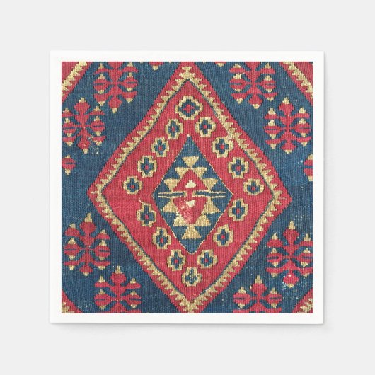 Turks Kilim Carpet Rug Antiek Red Blue Servet (Voorkant)