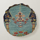 Turks Kilim Carpet Rug Antiek Rond Kussen (Achterkant)