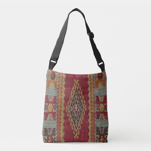 Turks Kilim Carpet Rug Crossbody Tas (Voorkant)