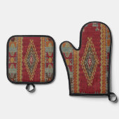 Turks Kilim Carpet Rug Ovenwant & Pannenlap Set (Voorkant)