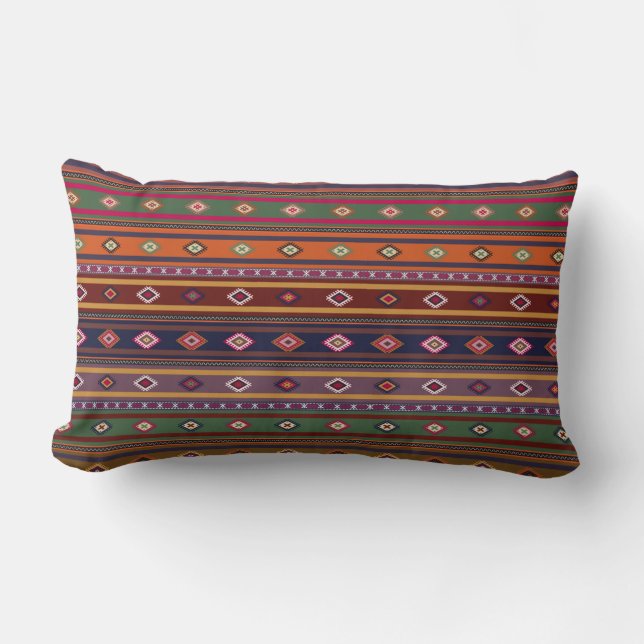 Turks Kilim Pattern Colorful Tribal Kussen (Voorkant)