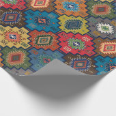 Turks kleurrijk etnisch motifpatroon cadeaupapier (Hoek)