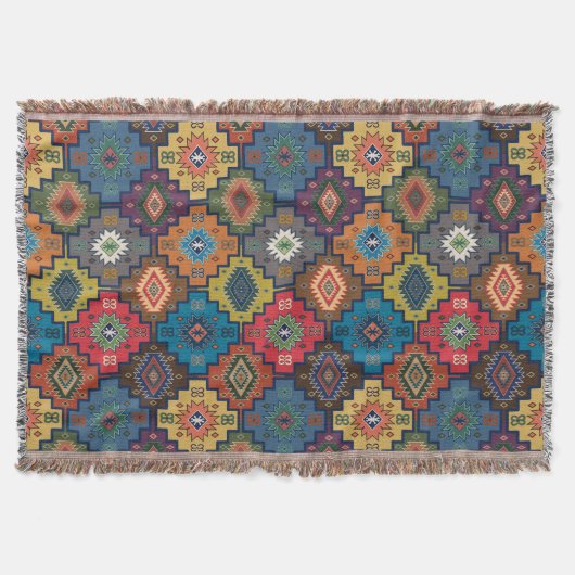 Turks kleurrijk etnisch motifpatroon deken (Voorkant)