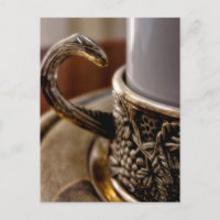 Turks Koffie Mok Macro Fotografie Briefkaart