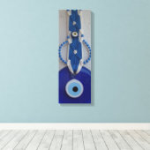 turks kralen glas amulet kwaad oog Canvas (Insitu (Houten vloer))