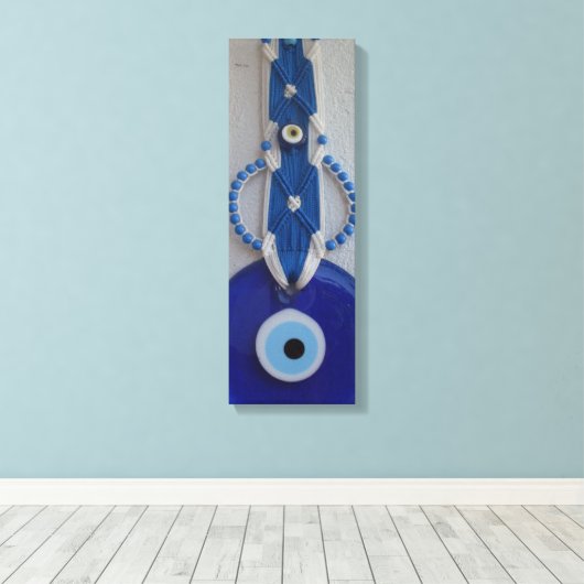 turks kralen glas amulet kwaad oog Canvas (Insitu (Houten vloer))