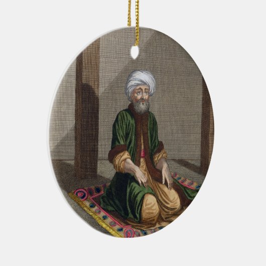 Turks Man, bidden, 18e eeuw (graven) Keramisch Ornament (Rechts)