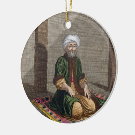 Turks Man, bidden, 18e eeuw (graven) Keramisch Ornament (Links)