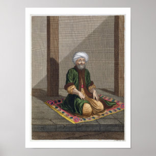 Turks Man, bidden, 18e eeuw (graven) Poster
