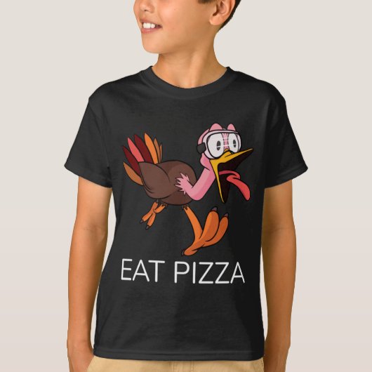 Turks Man Eat Pizza Vrouwen Kind Vegan Vegetarian  T-shirt (Voorkant)