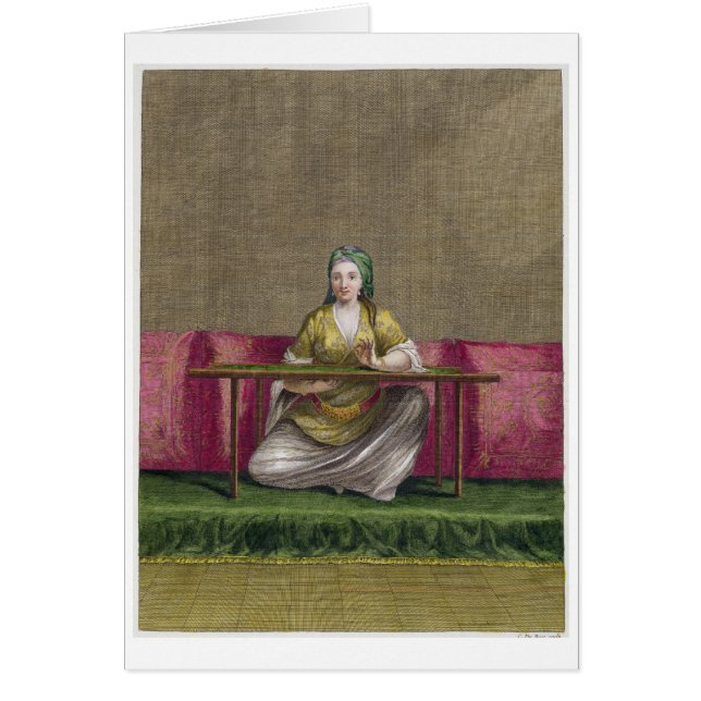 Turks meisje, borduurwerk, 18e eeuw (engravin) (Voorkant)