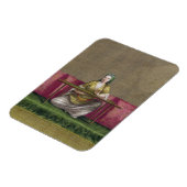 Turks meisje, borduurwerk, 18e eeuw (engravin) magneet (Linkerzijde)