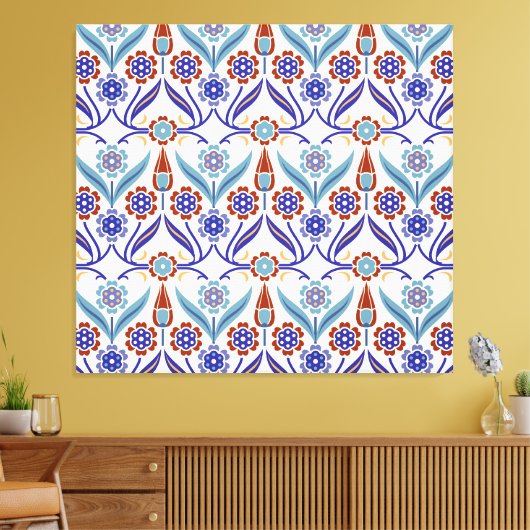 Turks mozaïek: kleurrijk naadloos patroon canvas afdruk (Insitu (Woonkamer))