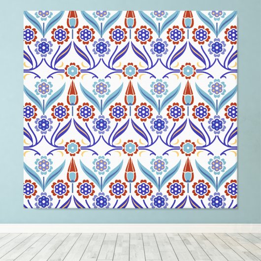 Turks mozaïek: kleurrijk naadloos patroon canvas afdruk (Insitu (Houten vloer))