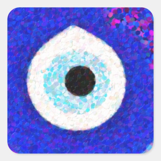 Turks Nazar Evil Eye Design Vierkante Sticker (Voorkant)