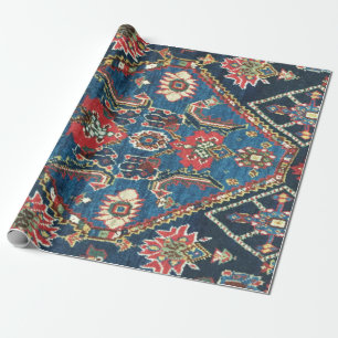 Turks oosterse tapijt, blauw cadeaupapier