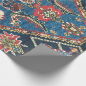 Turks oosterse tapijt, blauw cadeaupapier (Hoek)