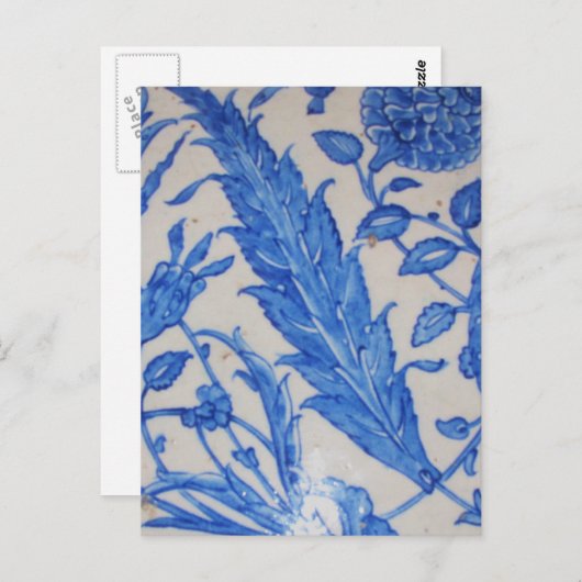 Turks Ottomaans blauw en wit keramisch tegels Briefkaart (Voorkant / Achterkant)