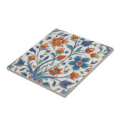 Turks Ottomaans  Bloemblauw & Rode Bloemen Tegeltje (Zijkant)