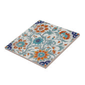 Turks Ottomaans Bloemblauw Sinaasappel Groene Bloe Tegeltje (Zijkant)