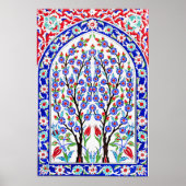 Turks-Ottomaanse Bloemenboom van het Leven Kunst Poster (Voorkant)