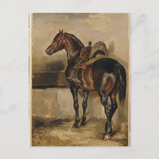 Turks paard in een stal van Theodore Gericault Briefkaart (Voorkant)