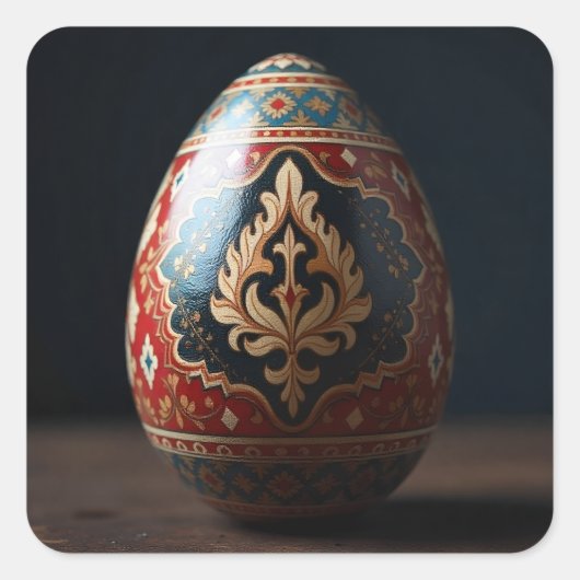 Turks Paasei Vierkante Sticker (Voorkant)