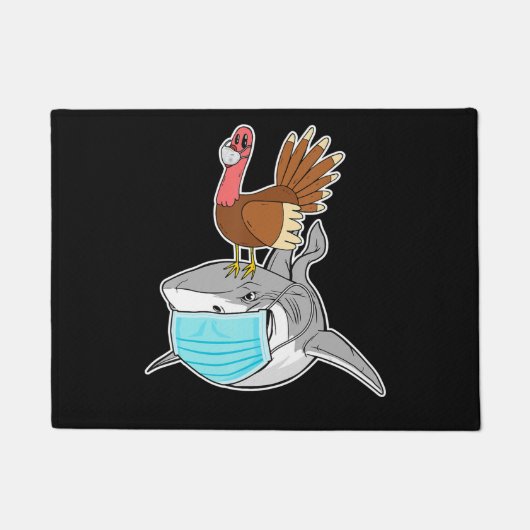 Turks Riding Shark Face-Mask Funny Animal Deurmat (Voorkant)